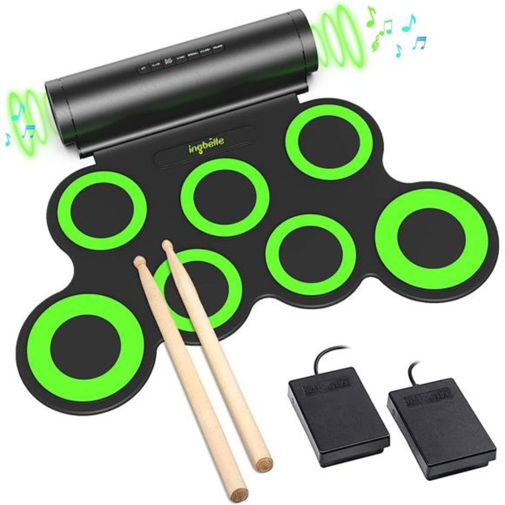 Electronic Drum Set,Roll Up Drum Practice Pad Midi DrumKit with Built-in Speaker